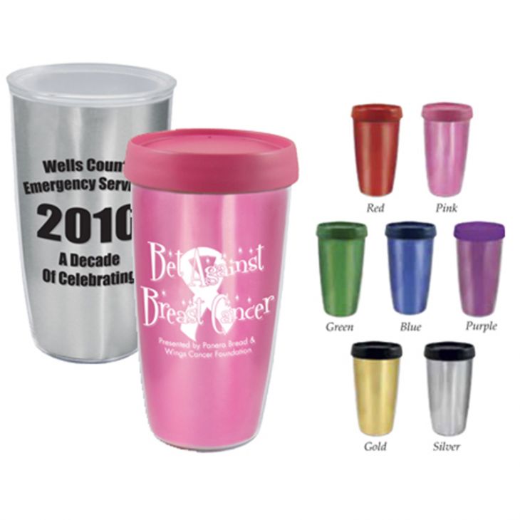 16 oz Thermal Travel Tumbler with Foil Inserts main image